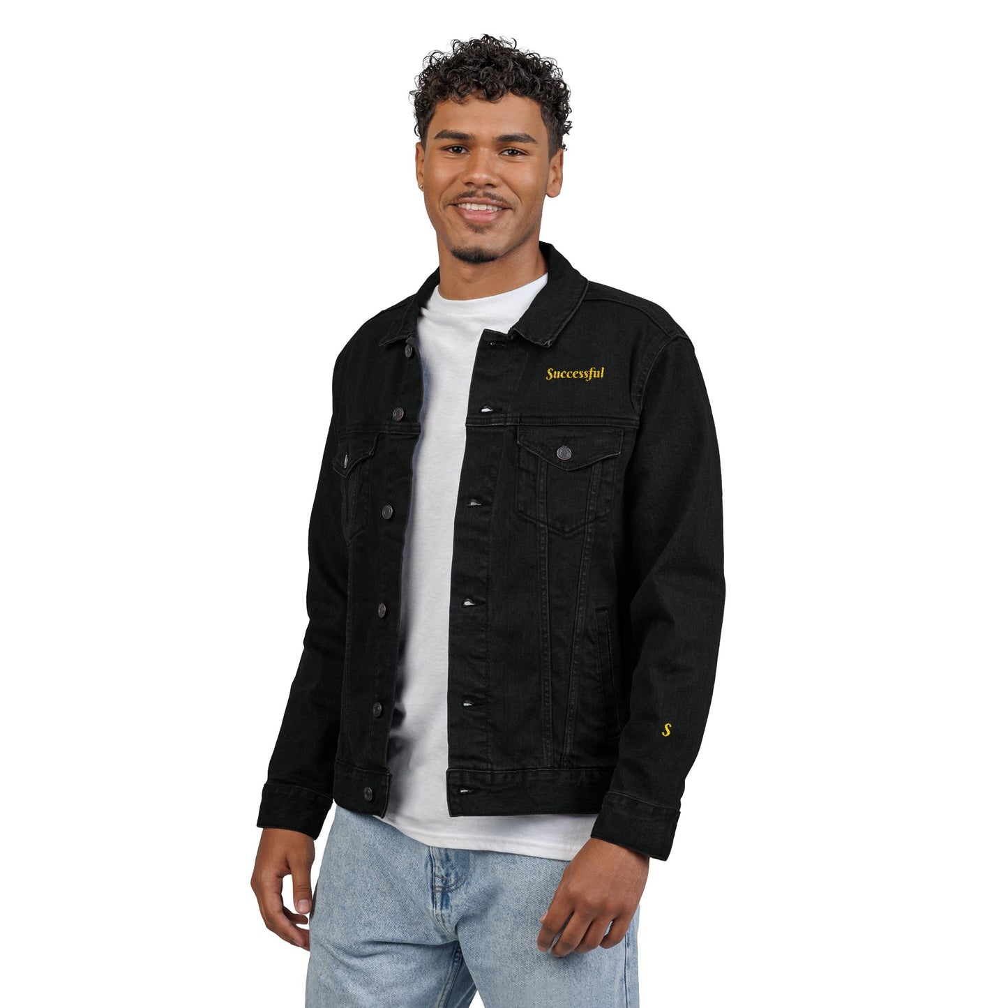 Successful Denim Jacket - Swagger Vibes, Fashion-Forward Wear, Casual Layering, Perfect Gift for Trendsetters
