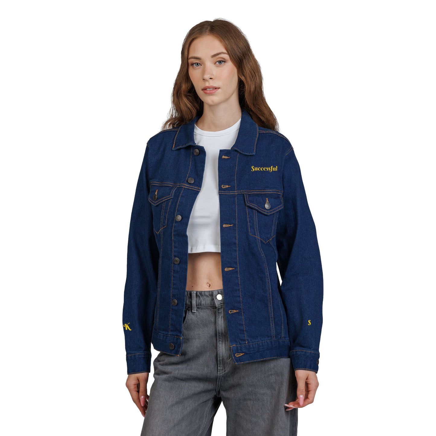 Successful Denim Jacket - Swagger Vibes, Fashion-Forward Wear, Casual Layering, Perfect Gift for Trendsetters